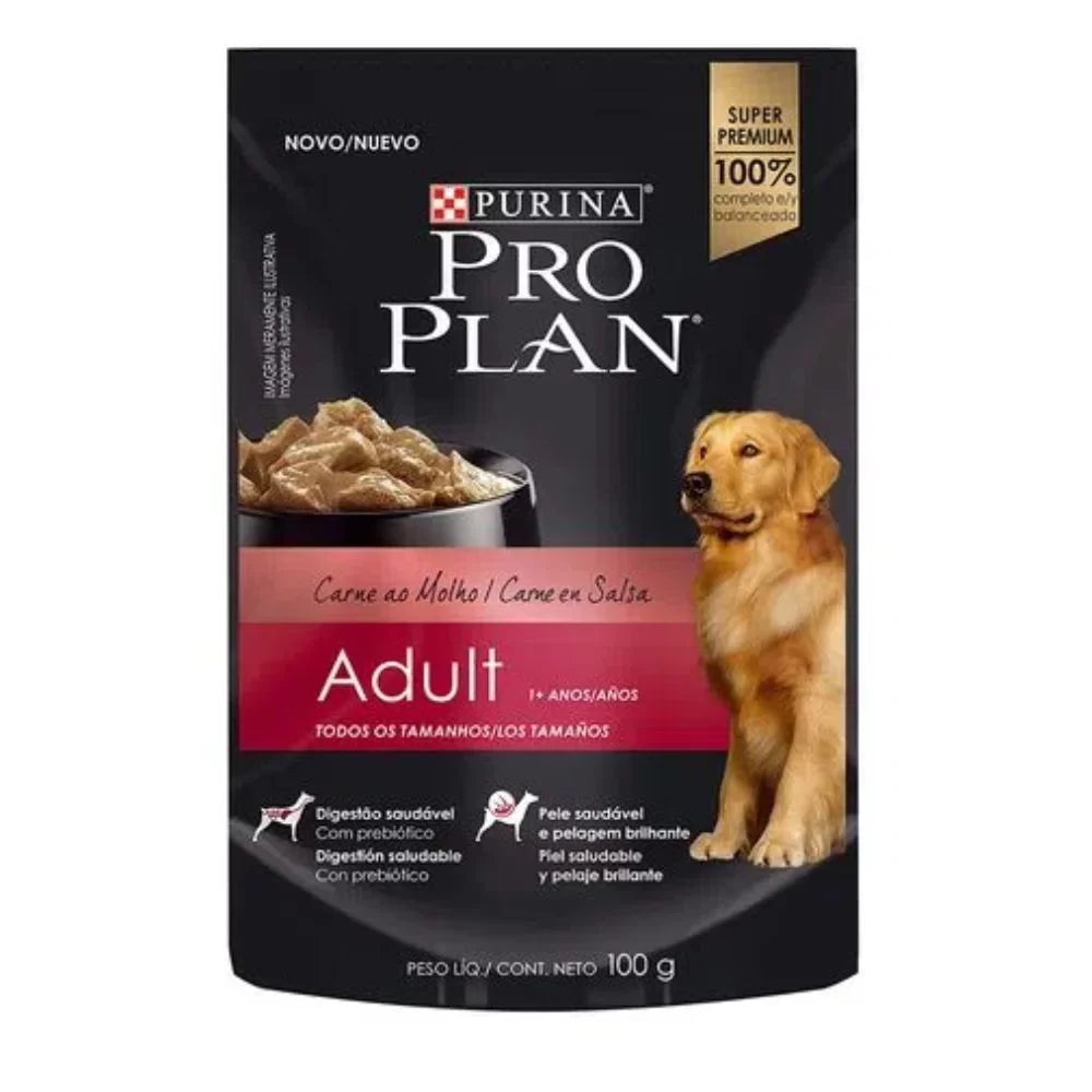 Comida Humeda Para Perro Adulto Purina Pro Plan Carne x 100 Gr