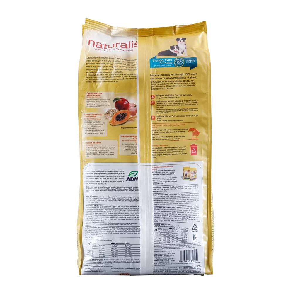 Comida Para Perro Cachorro Naturalis Pollo Pavo Y Frutas 2Kg