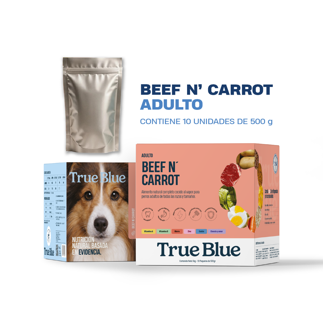 True Blue Beef N Carrot - Adulto 500 g x 10 (5 kg)