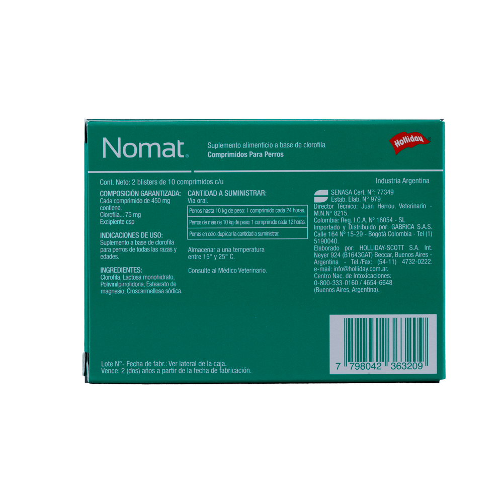 Biomodulador Nomat para Perros 20 Tabletas