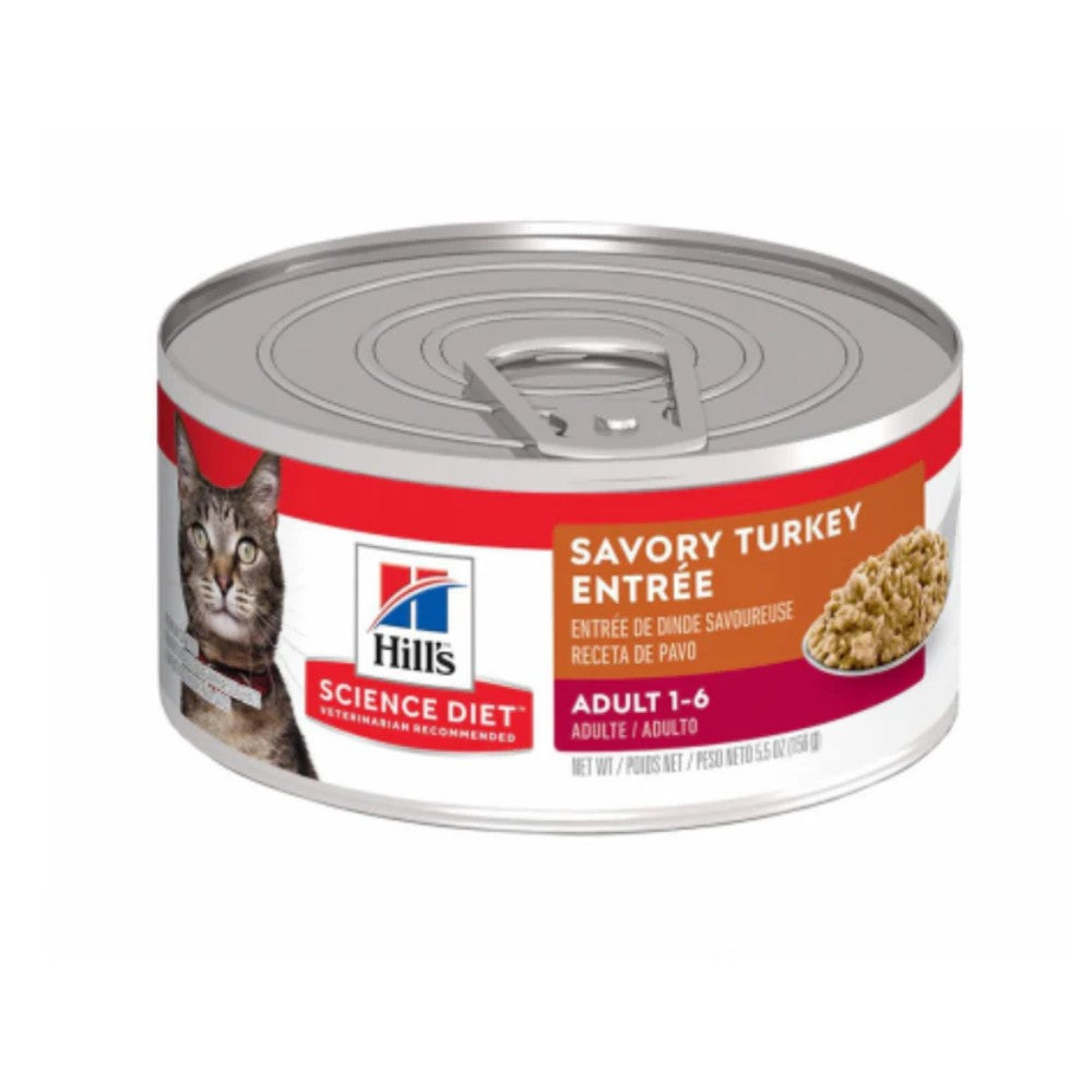 Hill's Science Diet Adult alimento húmedo para gato adulto sabor pavo 5,5 Oz (156g)