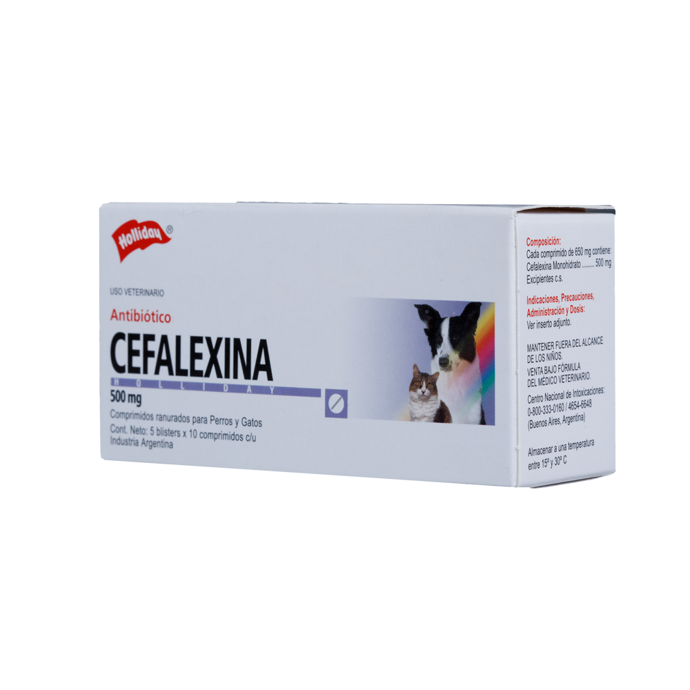 Cefalexina Antibiótico 500Mg 50 Tabletas