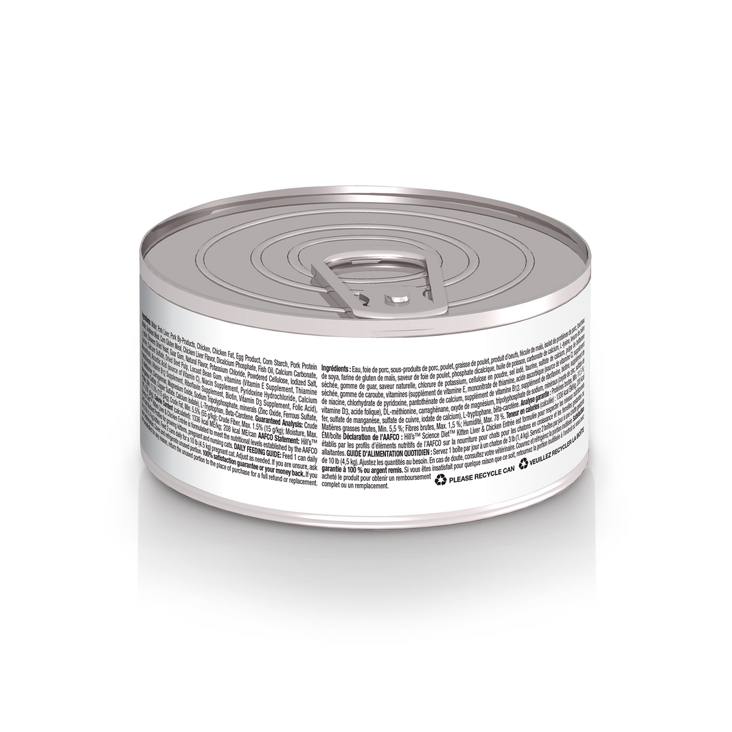 Hill's Science Diet Kitten alimento húmedo en para gatitos Liver y Chicken 5,5 Oz (156g)