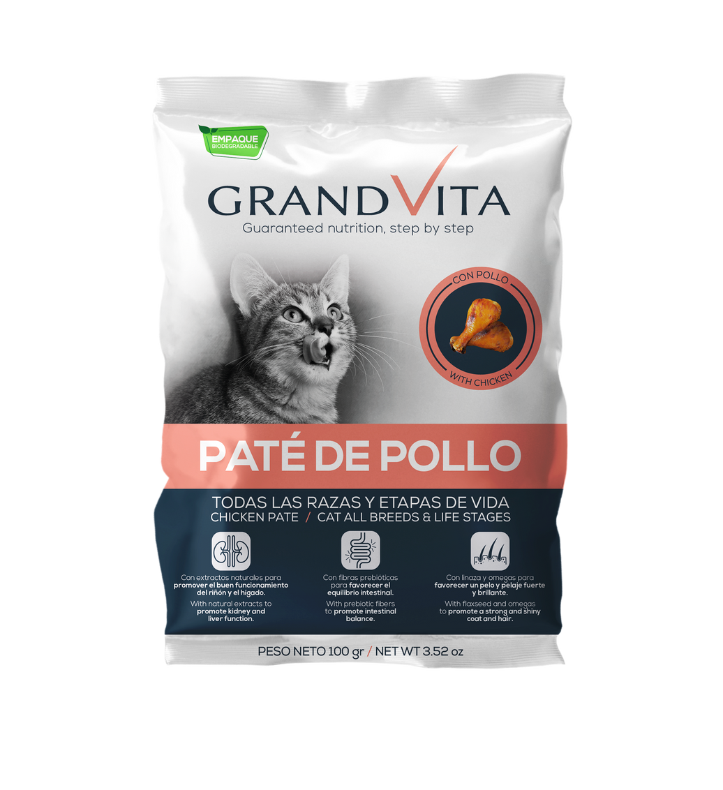 Comida Húmeda para gato Grand Vita paté Pollo X 100gr