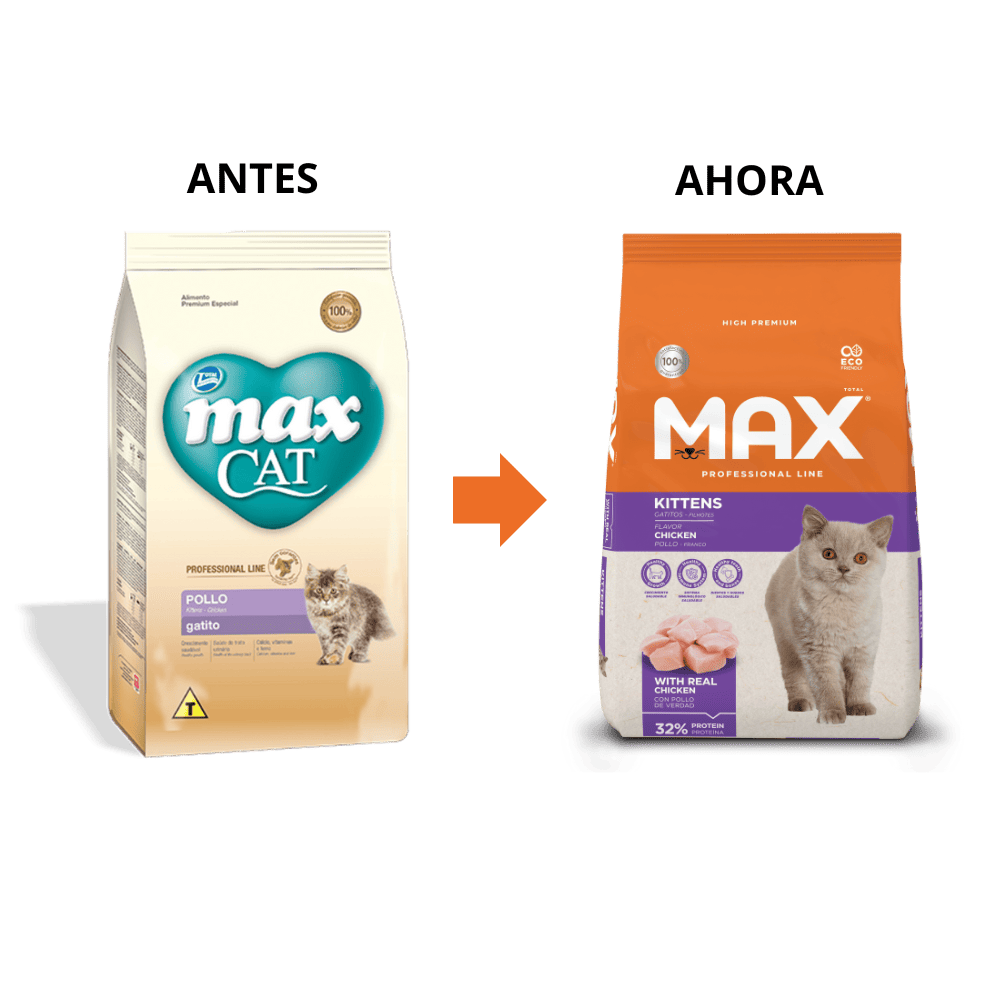 Comida para gato Max Cat Professional Line Filhote Frango 1 Kg
