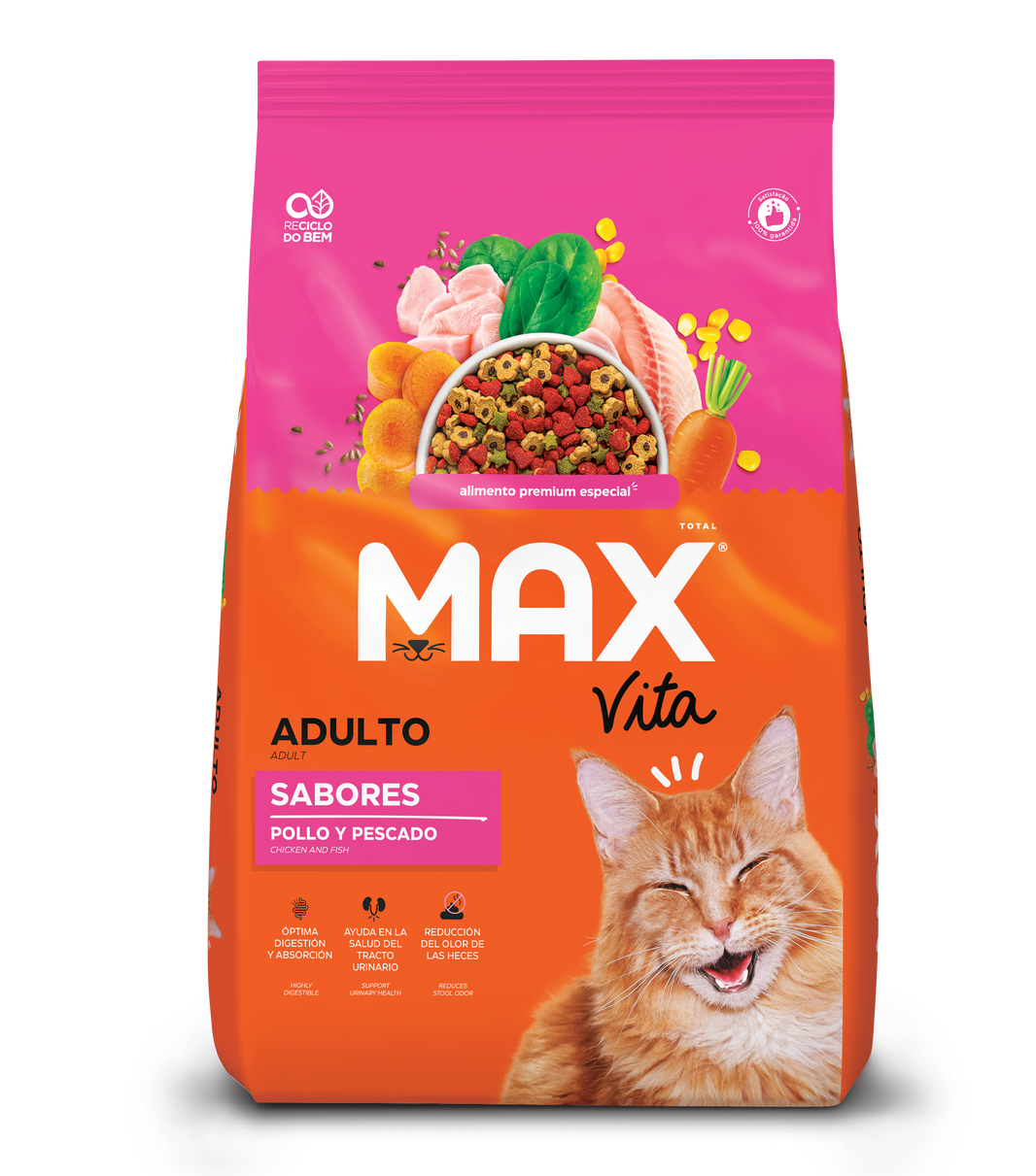 Comida Para Gato Max Vita Adulto Sabores Frango y Peixe