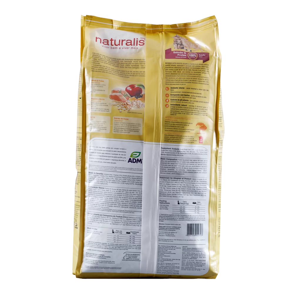 Comida Para Gato Naturalis Adulto Salmón Y Frutas 10,1Kg