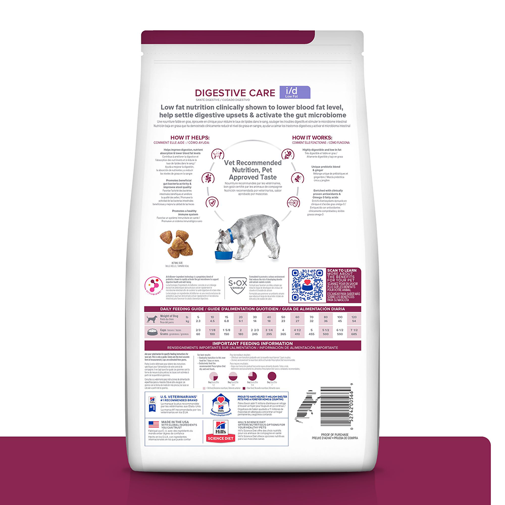 Hill's Prescription diet i/d Concentrado para perro bajo en grasas Cuidado Digestivo 8,5 Lb (3,86kg)