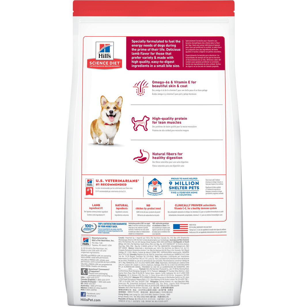 Hill's Science Diet Adult alimento para perro adulto raza pequeña sabor cordero