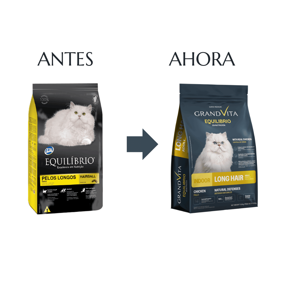 Comida Para Gato Grand Vita Equilibrio Adulto Pelos Largos
