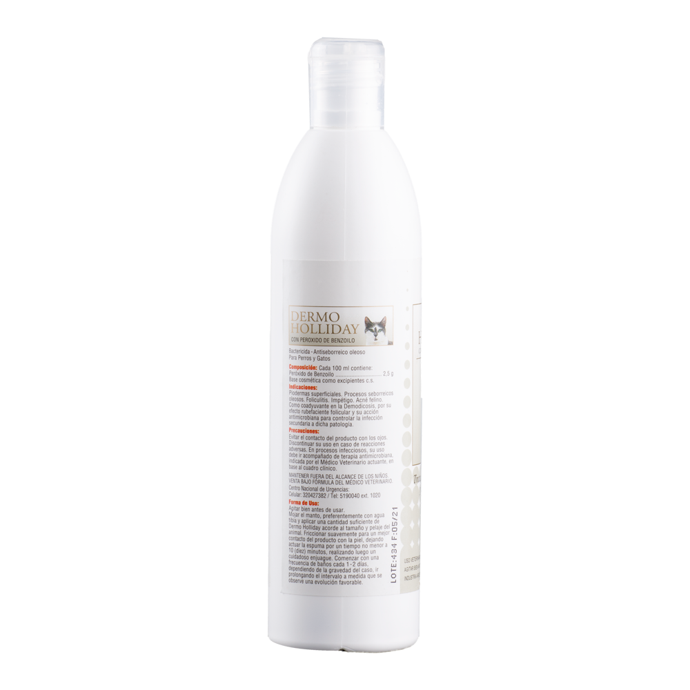 Dermoholliday Shampoo Antiséptieco Perros y Gatos 250 ml