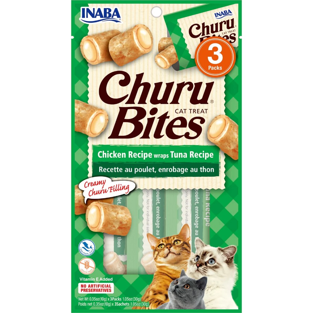 Inaba Cat Snack Churu Bites Pollo Wraps 3 Piezas - Atun 30 Gr