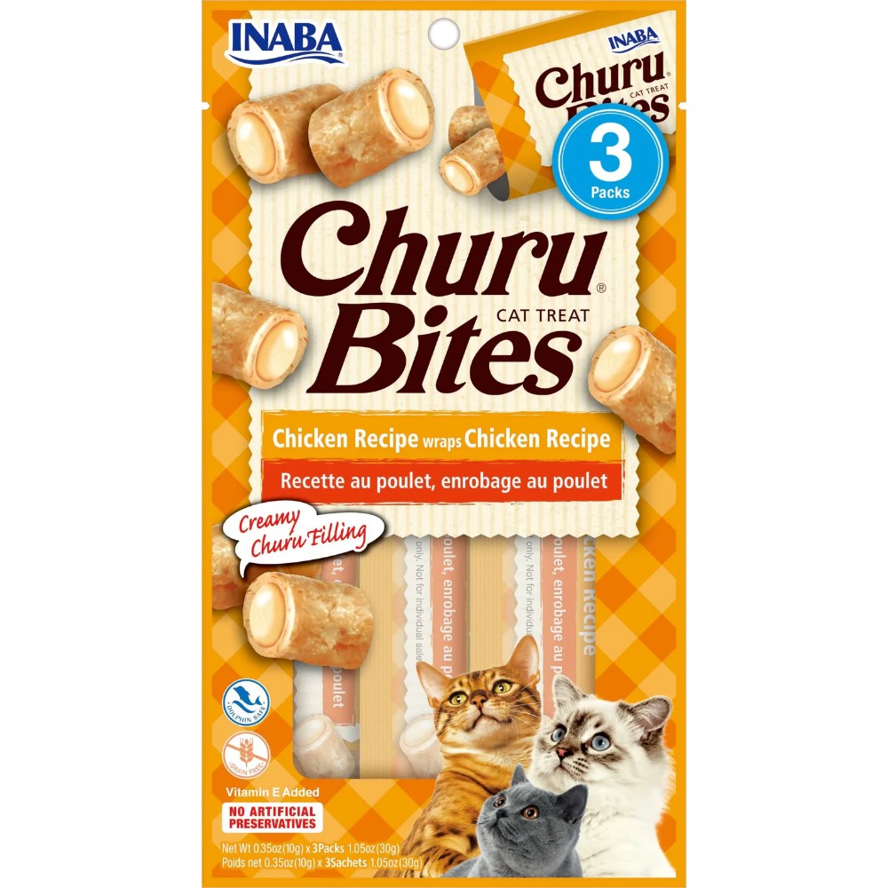 Inaba cat snack Churu Bites pollo wraps 3 piezas 30 gr
