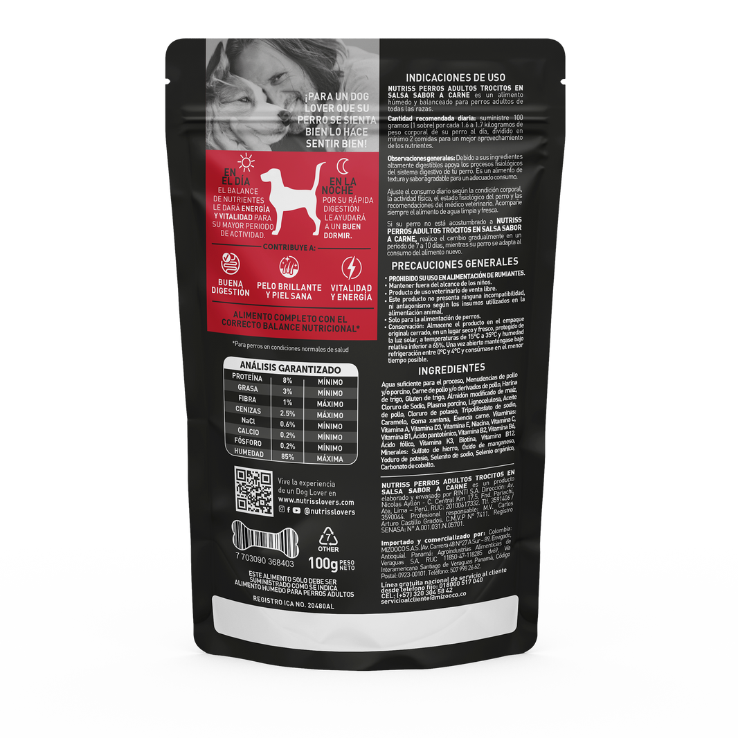 Nutriss Pouch Adulto Salsa Carne X 100 GR