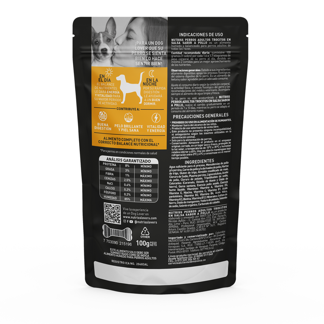 Nutriss Pouch Adulto Salsa Pollo X 100 GR