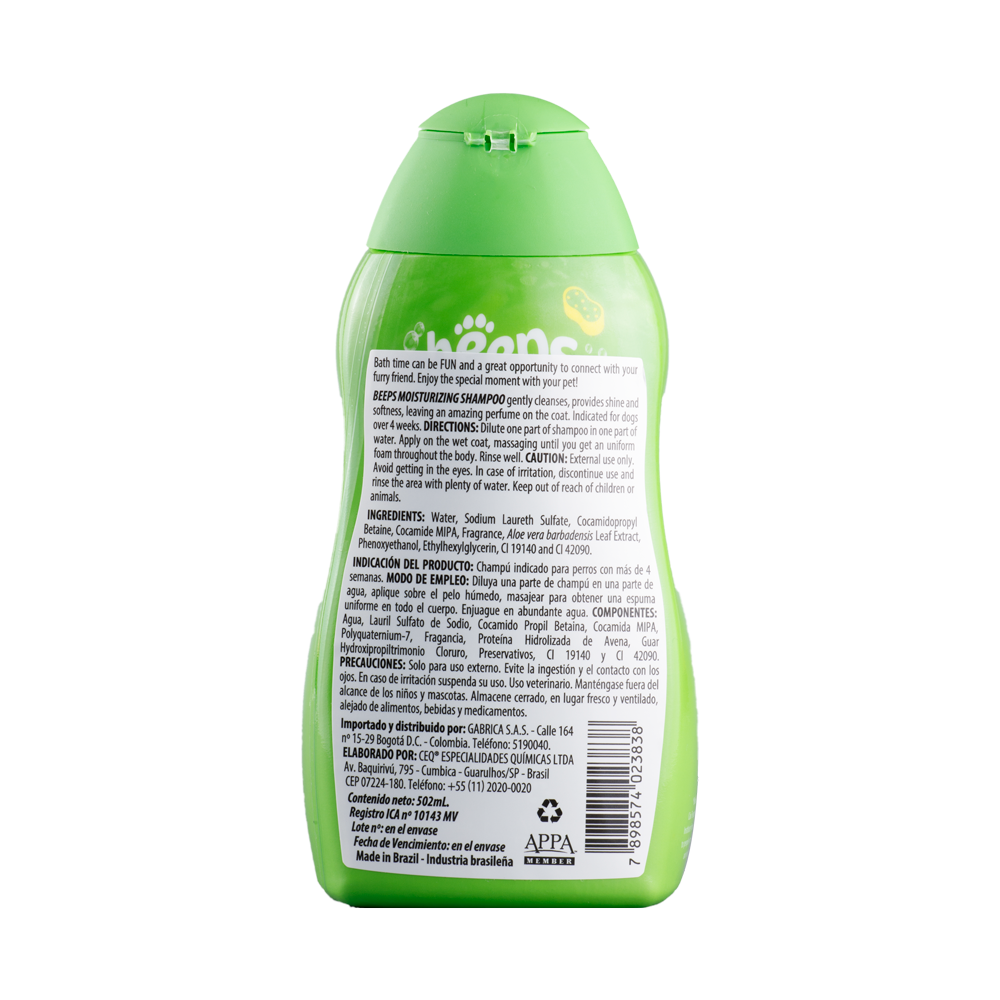 Shampoo Para Perro Beeps Moisturunzing 502 ml
