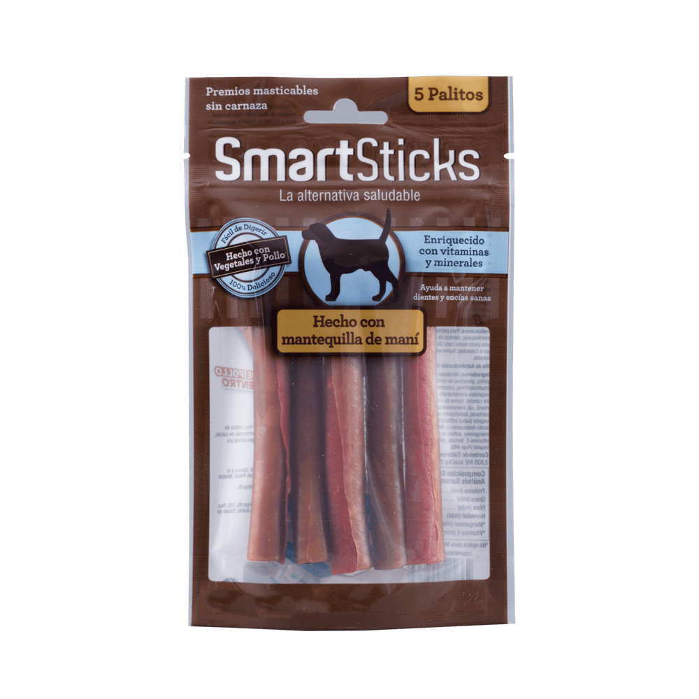 Snack para perro Smartsticks Mantequilla de Maní 5 Und