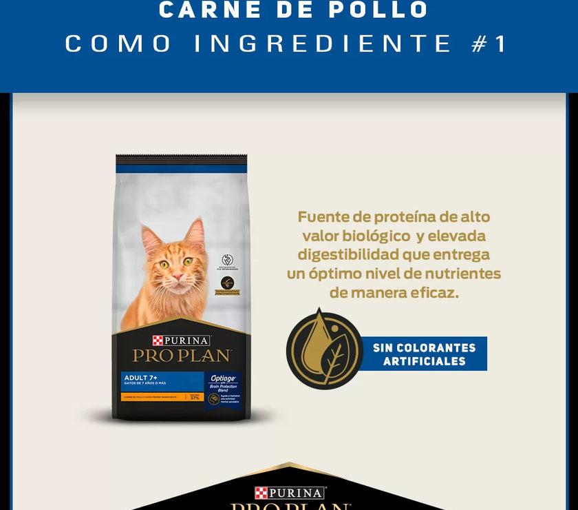 Comida Para Gatos Adultos 7+ Purina  Pro Plan X 3 KG