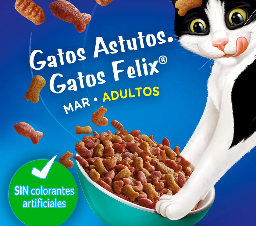 Alimento Para Gatos Purina Felix Adulto Triple Delicious Mar x 1.5 Kg