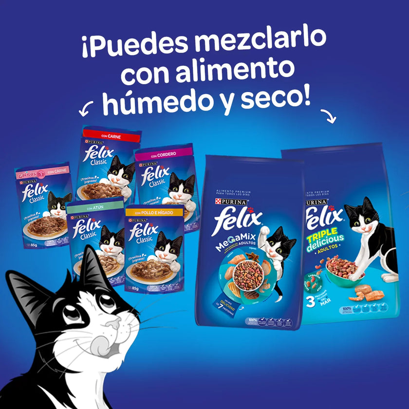 Comida Humeda Para Gatos Felix Pavo En Salsa x 85 Gr