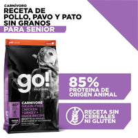 Comida Para Perro Go! Carnivore grain free chicken, turkey + duck senior recipe for dogs