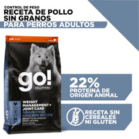 Go! Weight Management + joint care grain free chicken recipefor dogs
