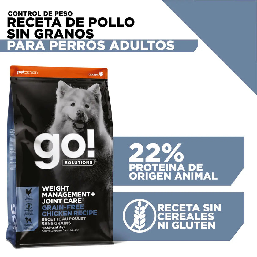 Go! Weight Management + joint care grain free chicken recipefor dogs