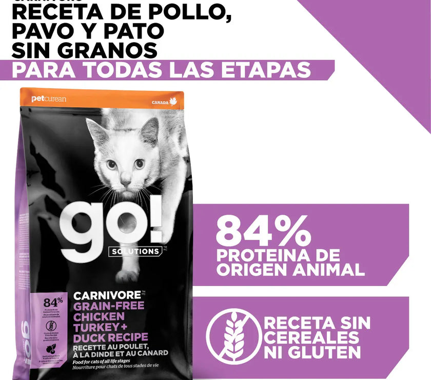 Go! Carnivore grain free chicken, turkey + duck recipe for cats x 1.4 KG
