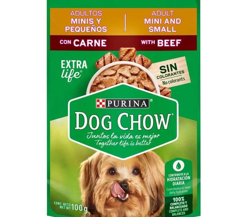 Comida Húmeda Para Perro Dog Chow Adultos Minis Y Pequeños Carne X 100 GR