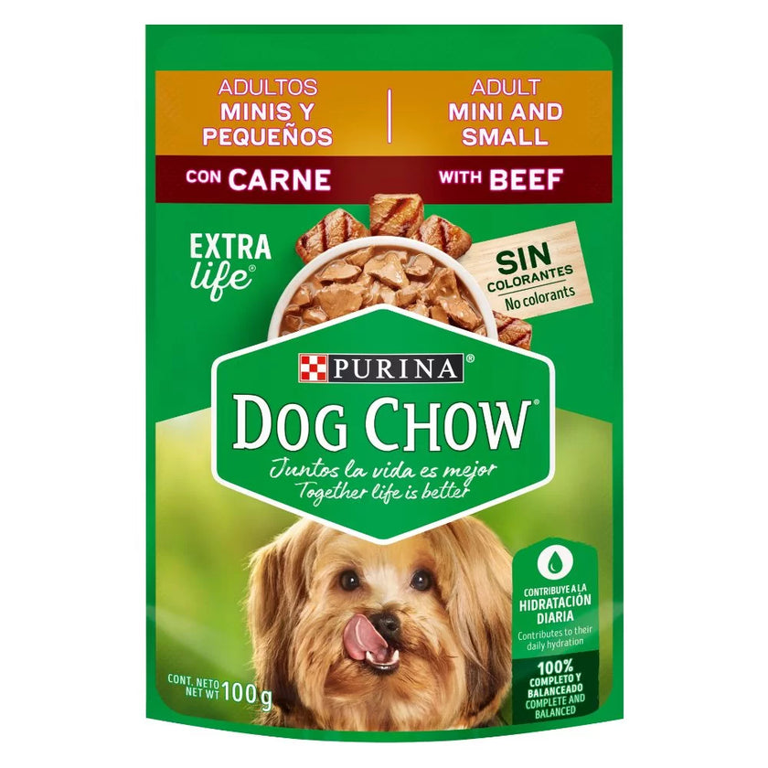 Comida Húmeda Para Perro Dog Chow Adultos Minis Y Pequeños Carne X 100 GR