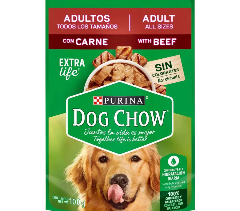 Comida Húmeda Para Perro Dog Chow Todos Los Tamaños Con Carne X 100 GR