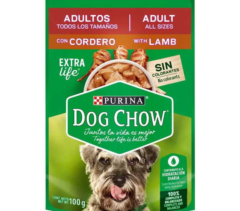 Comida Húmeda Para Perro Dog Chow Todos Los Tamaños Cordero X 100 Gr