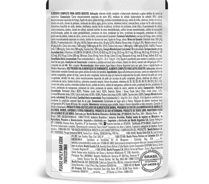 Fancy Feast Casserole Atún Y Salmón X 85 GR