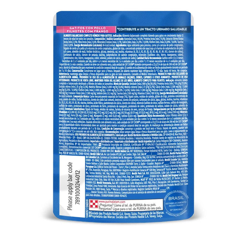 Comida Humeda Para Gatitos Cat Chow Pollo x 85 Gr
