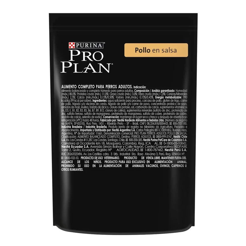 Alimento Humedo Purina Pro Plan Perros Adultos Pollo x 100Gr
