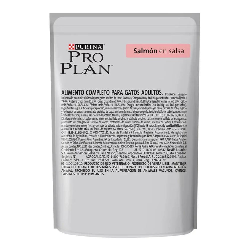 Alimento Humedo Para Gatos Sabor A Salmón  Purina Pro Plan x 85 Gr