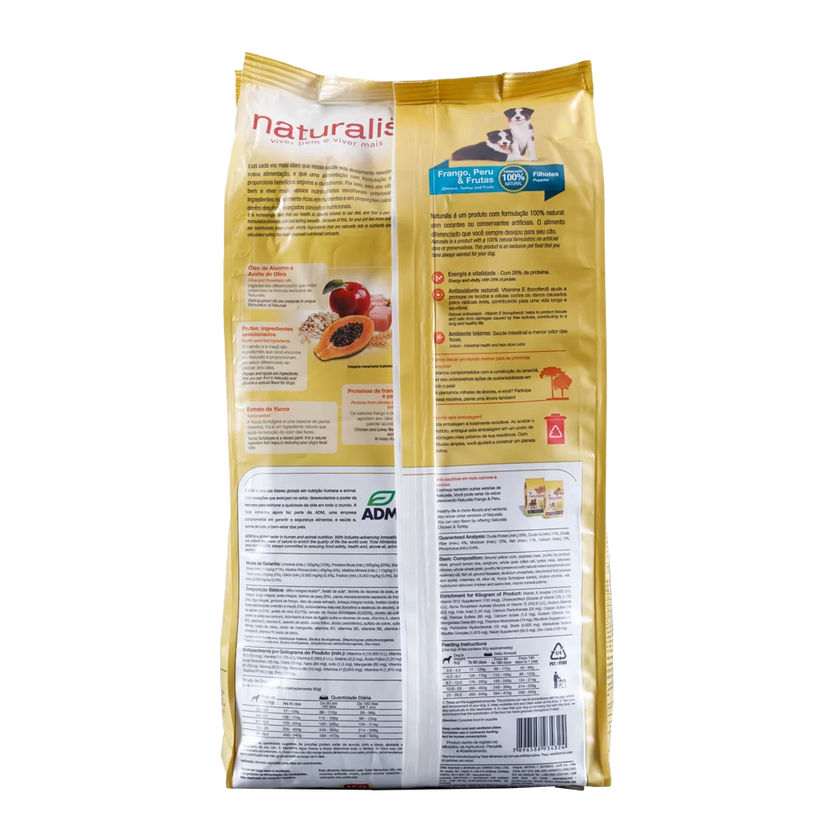 Comida Para Perro Cachorro Naturalis Pollo Pavo Y Frutas 2Kg