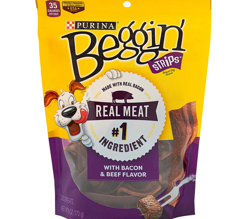 Snack Para Perro Beggin Tocineta Carne  X 170Gr