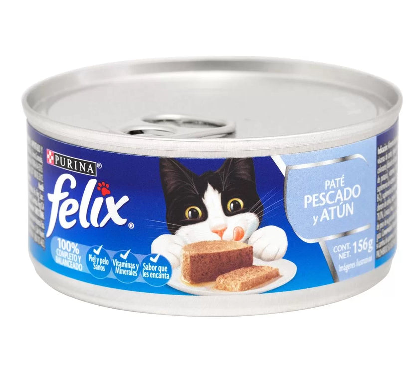 Alimento Húmedo Para Gatos Purina Felix Pate Pescado Y Atún En Salsa x 156 Gr