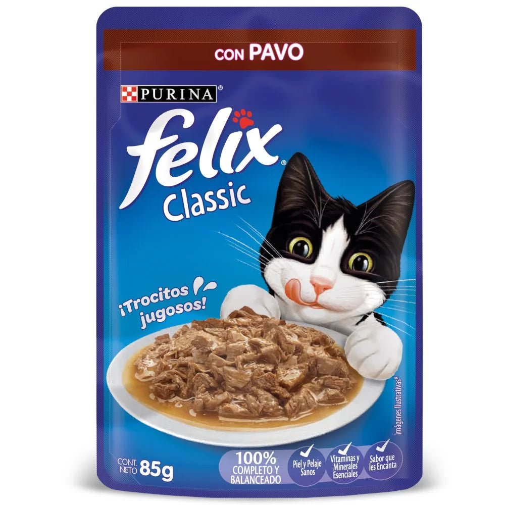 Alimento Húmedo Para Gatos Felix Pavo En Salsa x 85 Gr
