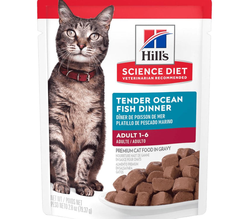 Hill's Science Diet alimento húmedo en pouch para gato adulto sabor pescado 79g