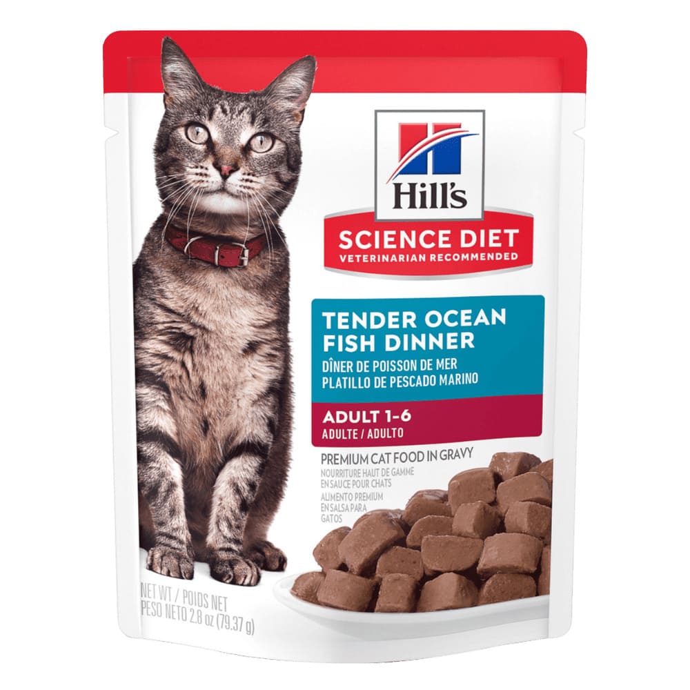 Hill's Science Diet alimento húmedo en pouch para gato adulto sabor pescado 79g