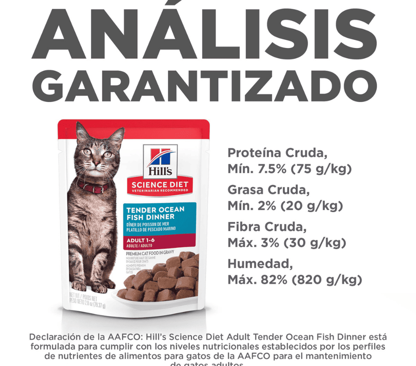 Hill's Science Diet alimento húmedo en pouch para gato adulto sabor pescado 79g