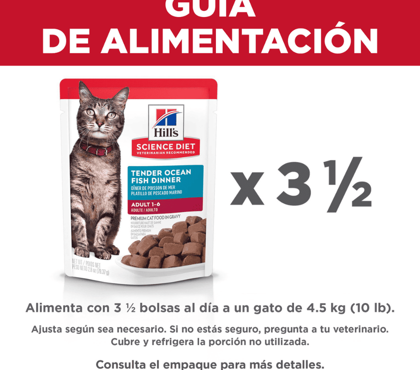 Hill's Science Diet alimento húmedo en pouch para gato adulto sabor pescado 79g