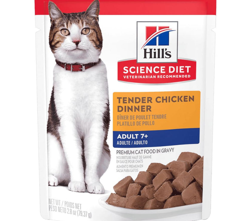 Hill's Science Diet Adult 7+ pouch alimento húmedo gato senior pollo 79g