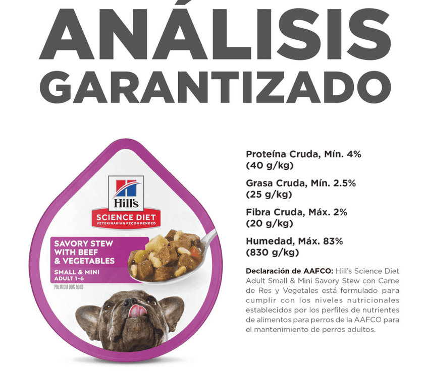 Hill's Science Diet Puppy alimento húmedo perro cachorro raza pequeña pollo y Vegetales 99 Gr