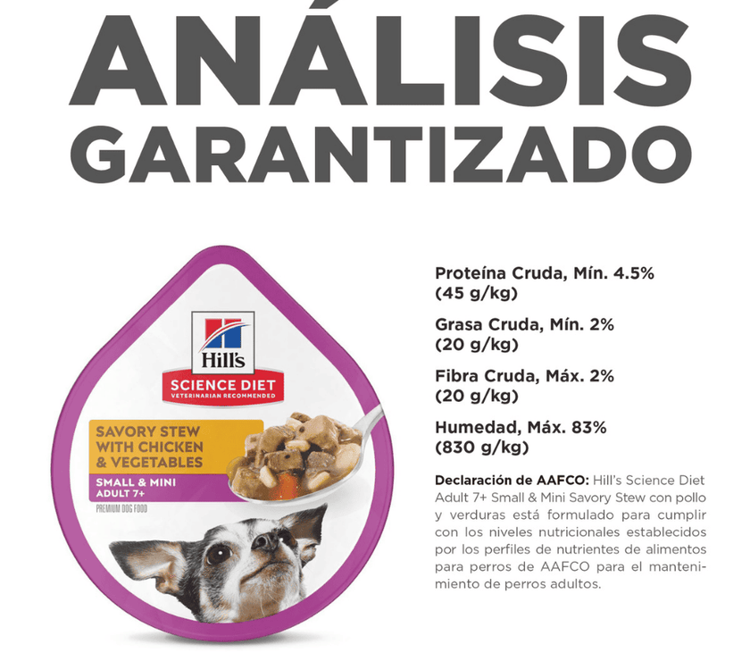 Hill's Science Diet Adult 7+ alimento húmedo para perro senior raza pequeña pollo 99g