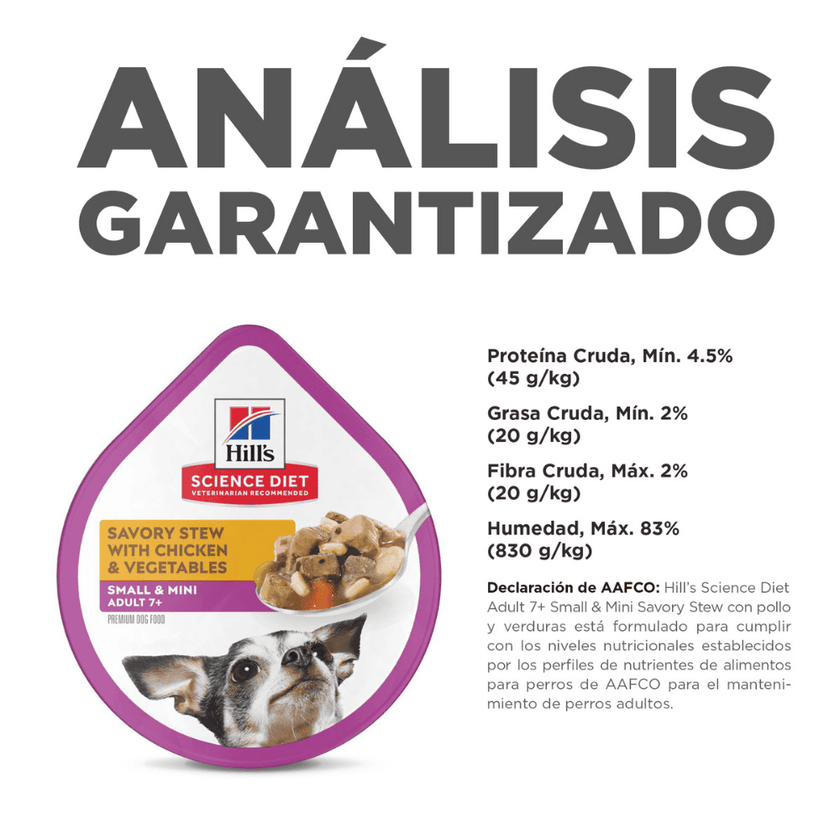 Hill's Science Diet Adult 7+ alimento húmedo para perro senior raza pequeña pollo 99g