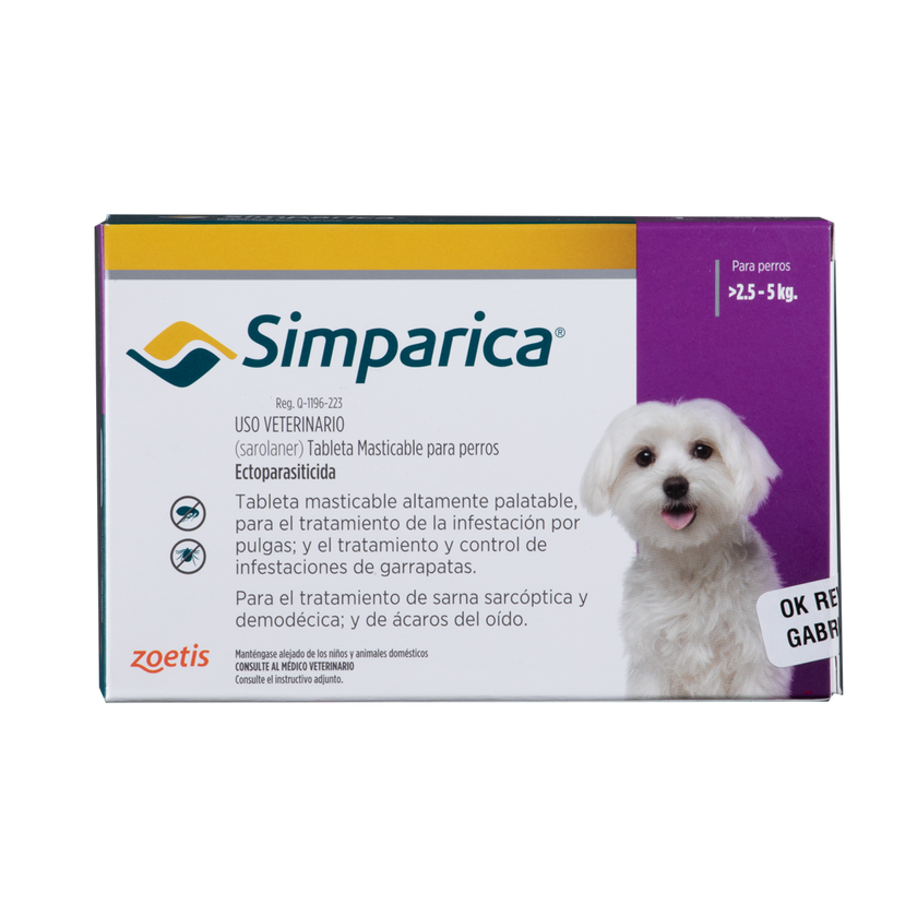 Antiparásitario Externo Para Perro  Simparica Caja 1 Tableta