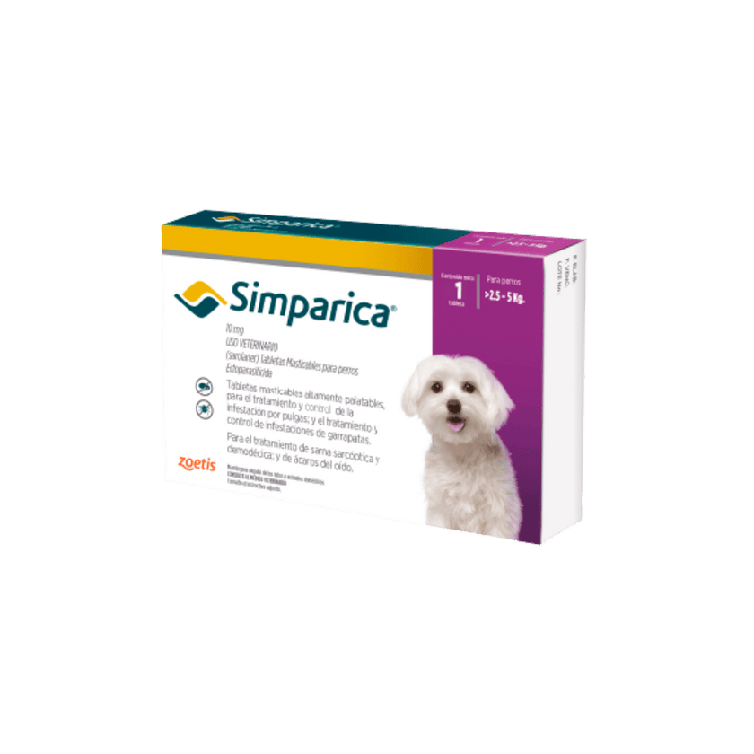 Antiparásitario Externo Para Perro  Simparica Caja 1 Tableta